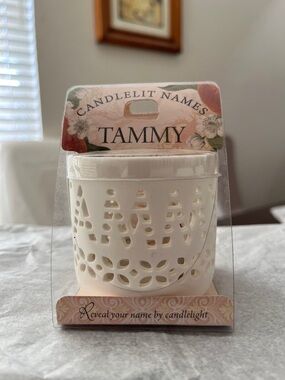 Candlelit Names - Ceramic Candle Holder - Cutout Tammy Design
